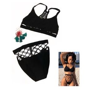 Black Fishnet Undergarment Set